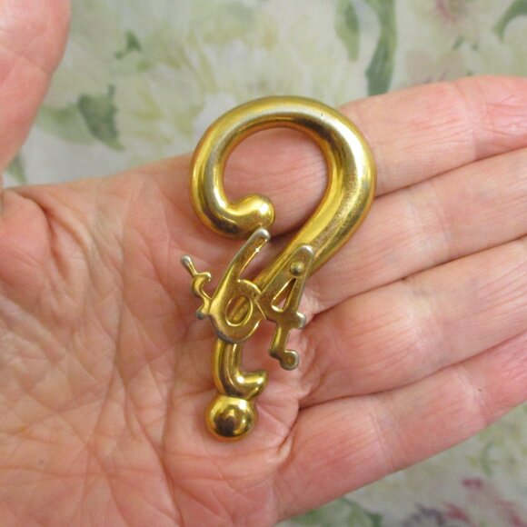 RARE 64,000 Dollar Question Game Show Brooch~VINTAGE Gold Plate Question Brooch - Picture 4 of 11